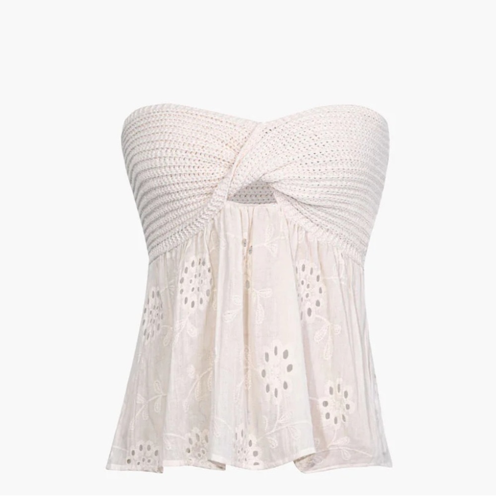 🌼Micas Cream Floral Tube Top Blouse🌼